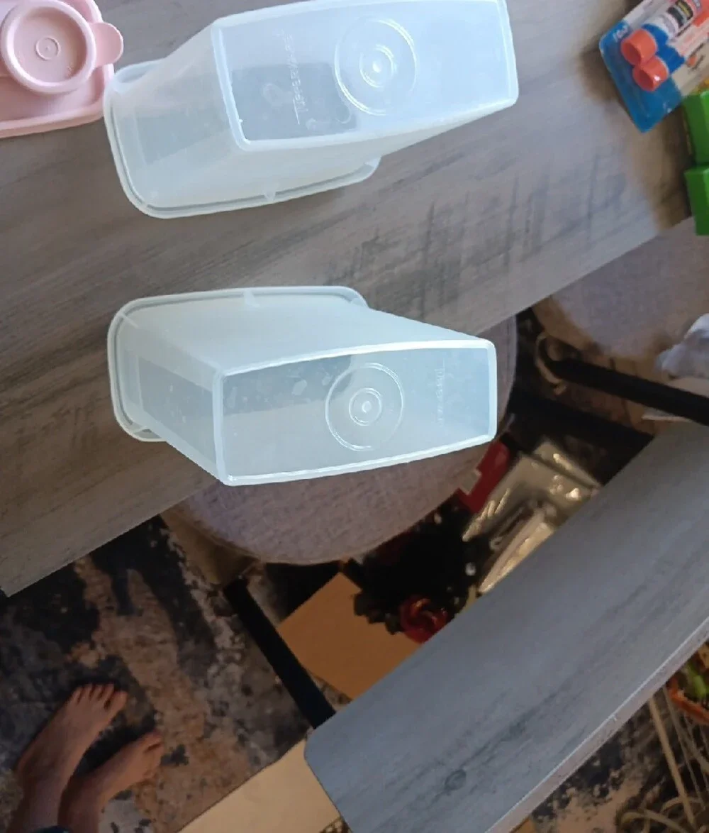 Vintage Tupperware Light Pink Dry Goods Containers with Pour Spouts - Set of 2